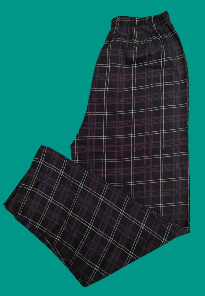 Pantalon de Casă Bărbați Carouri Negru