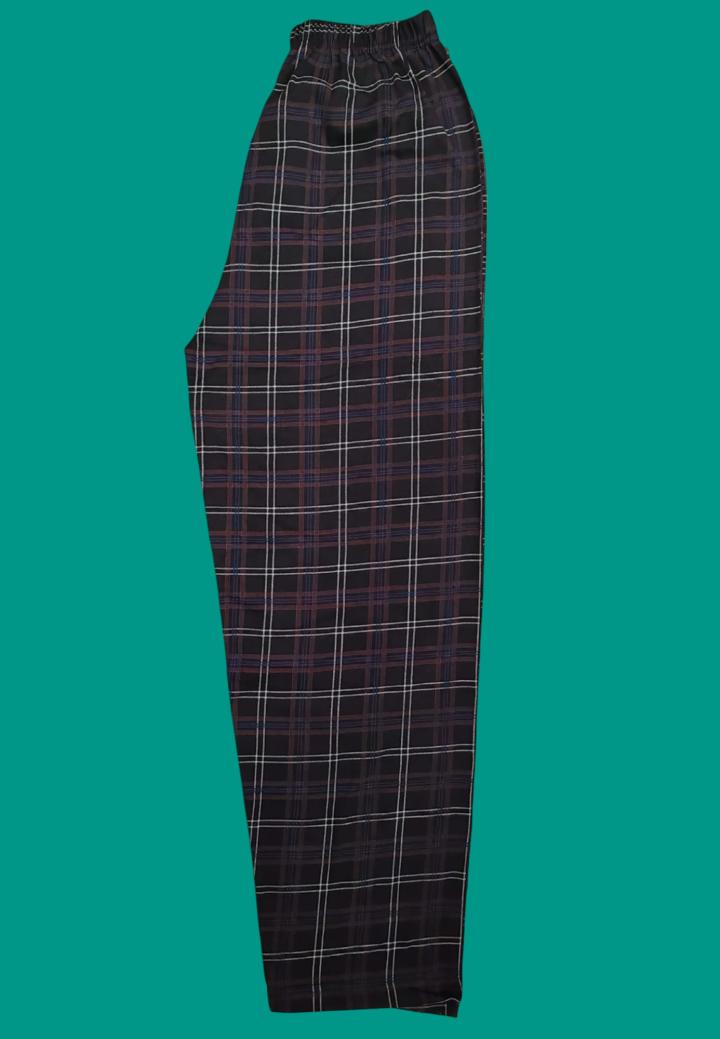 Pantalon de Casă Bărbați Carouri Negru