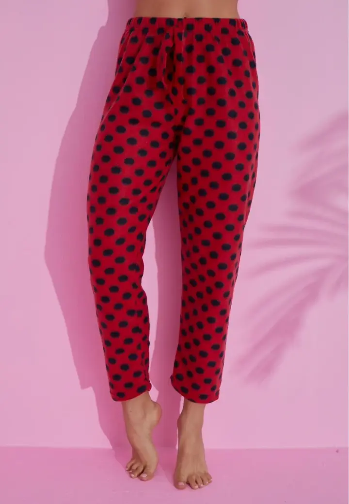 Pantaloni Damă Polar cu Buline