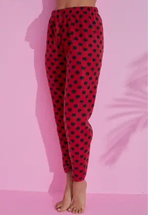 Pantaloni Damă Polar cu Buline