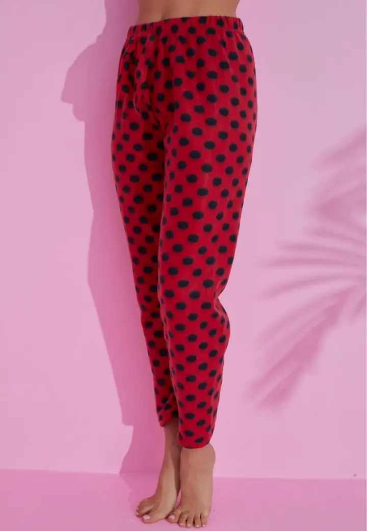 Pantaloni Damă Polar cu Buline