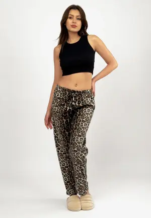 Pantaloni Damă Polar Imprimeu Leopard
