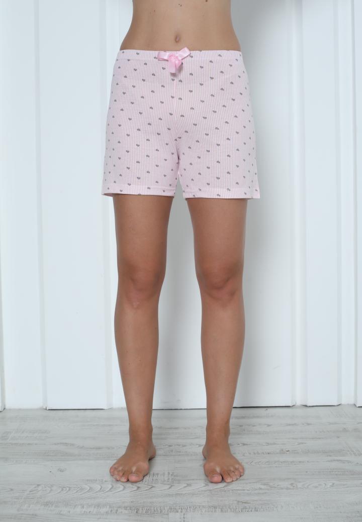 Pantalon Scurt Damă din Bumbac cu inimi