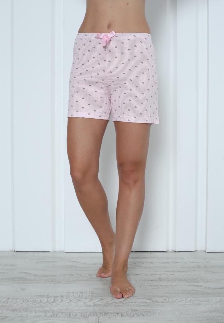 Pantalon Scurt Damă din Bumbac cu inimi