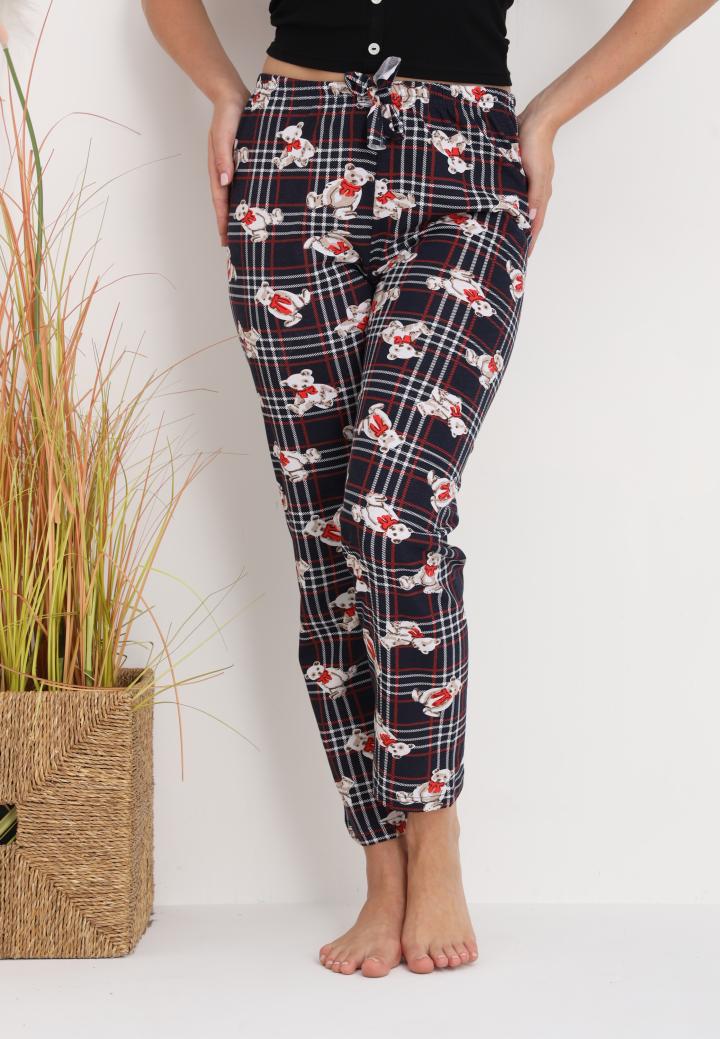 Pantaloni lungi de pijama damă,imprimeu ursuleti
