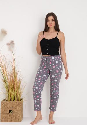 Pantaloni lungi de pijama damă,imprimeu stelute