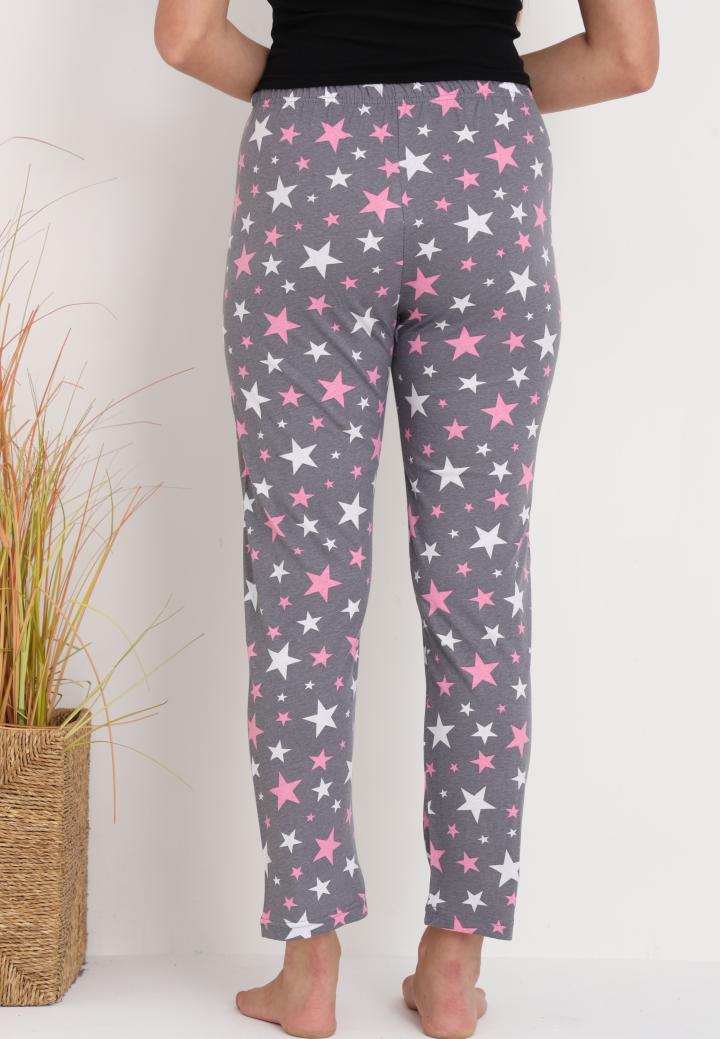 Pantaloni lungi de pijama damă,imprimeu stelute