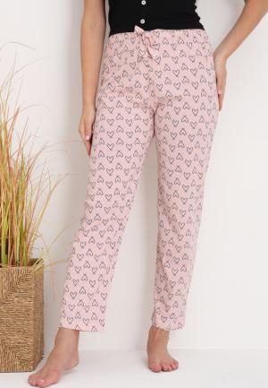 Pantaloni lungi de pijama damă,imprimeu INIMIOARE