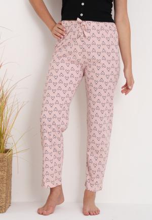Pantaloni lungi de pijama damă,imprimeu INIMIOARE