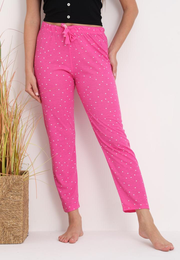 Pantaloni lungi de pijama damă imprimeu buline