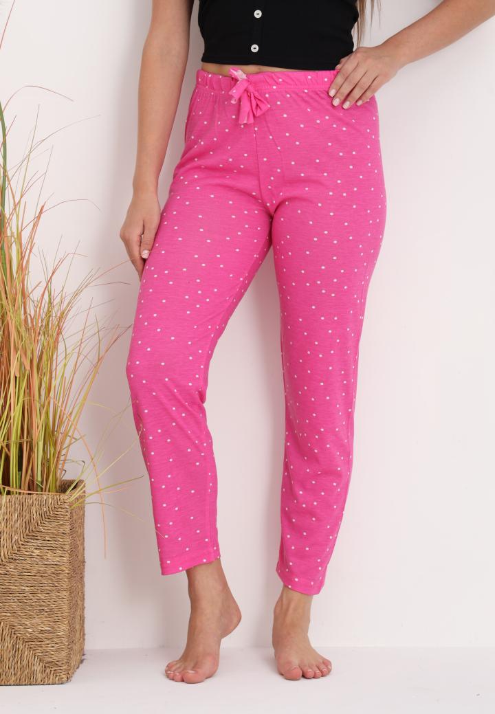 Pantaloni lungi de pijama damă imprimeu buline