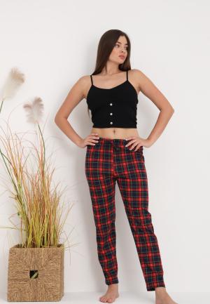 Pantaloni lungi de pijama damă imprimeu carouri