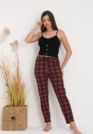 Pantaloni lungi de pijama damă imprimeu carouri