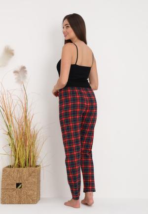 Pantaloni lungi de pijama damă imprimeu carouri