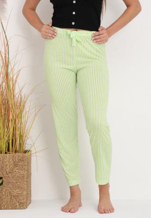 Pantaloni lungi de pijama damă imprimeu dungi,verde