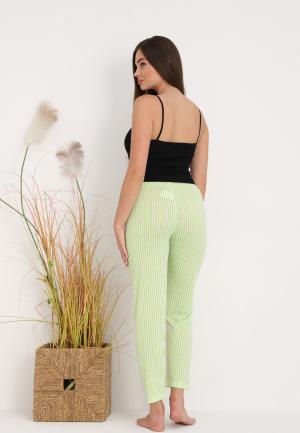 Pantaloni lungi de pijama damă imprimeu dungi,verde