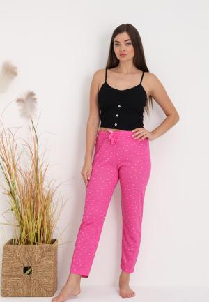 Pantaloni lungi de pijama damă imprimeu buline