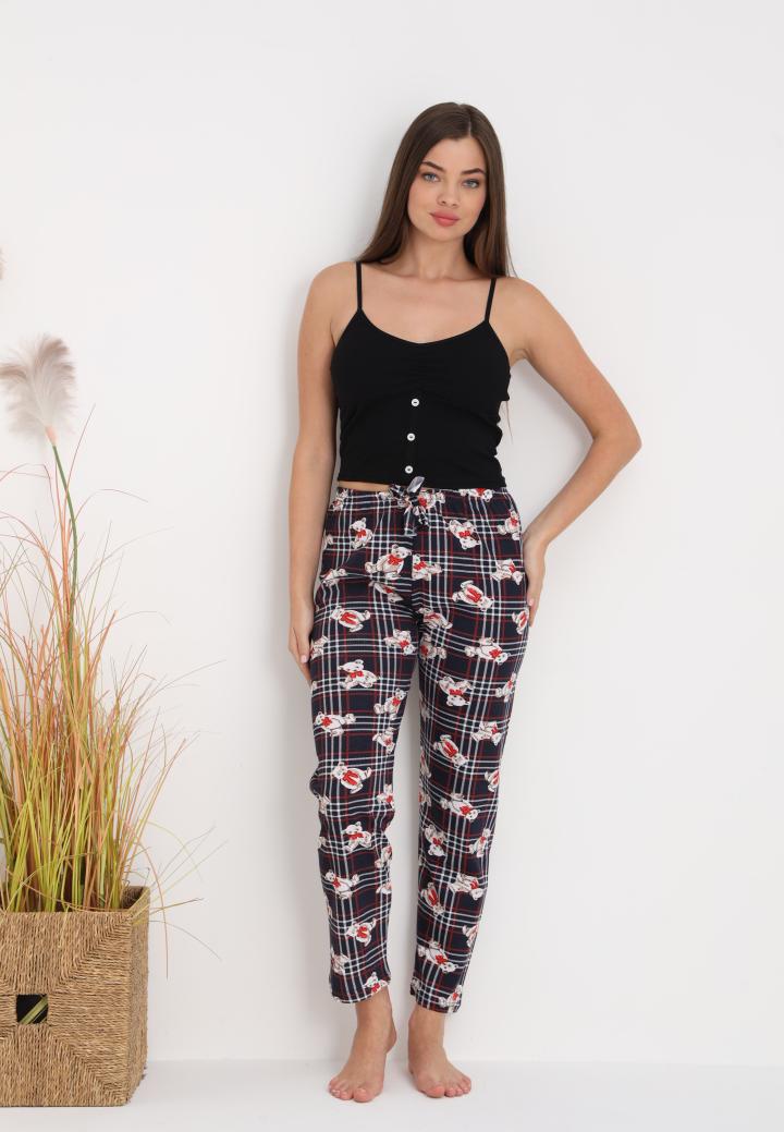 Pantaloni lungi de pijama damă,imprimeu ursuleti