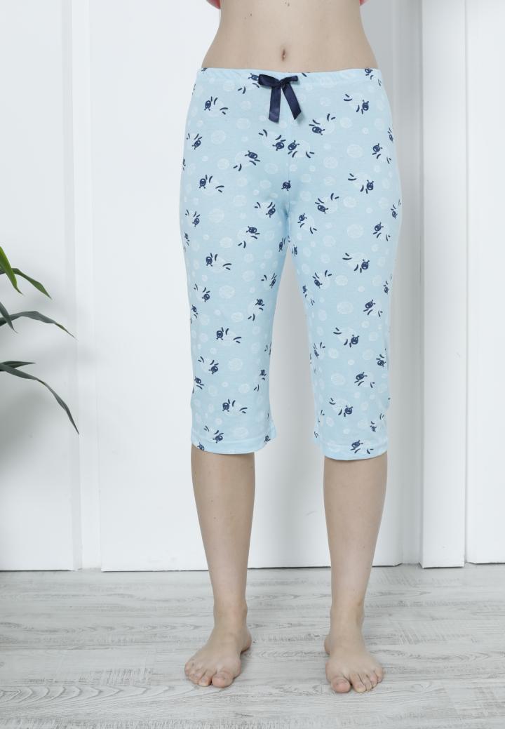 Pantaloni Pijama Damă Treisferturi cu Oițe