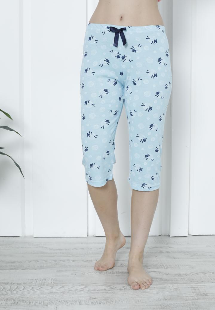 Pantaloni Pijama Damă Treisferturi cu Oițe