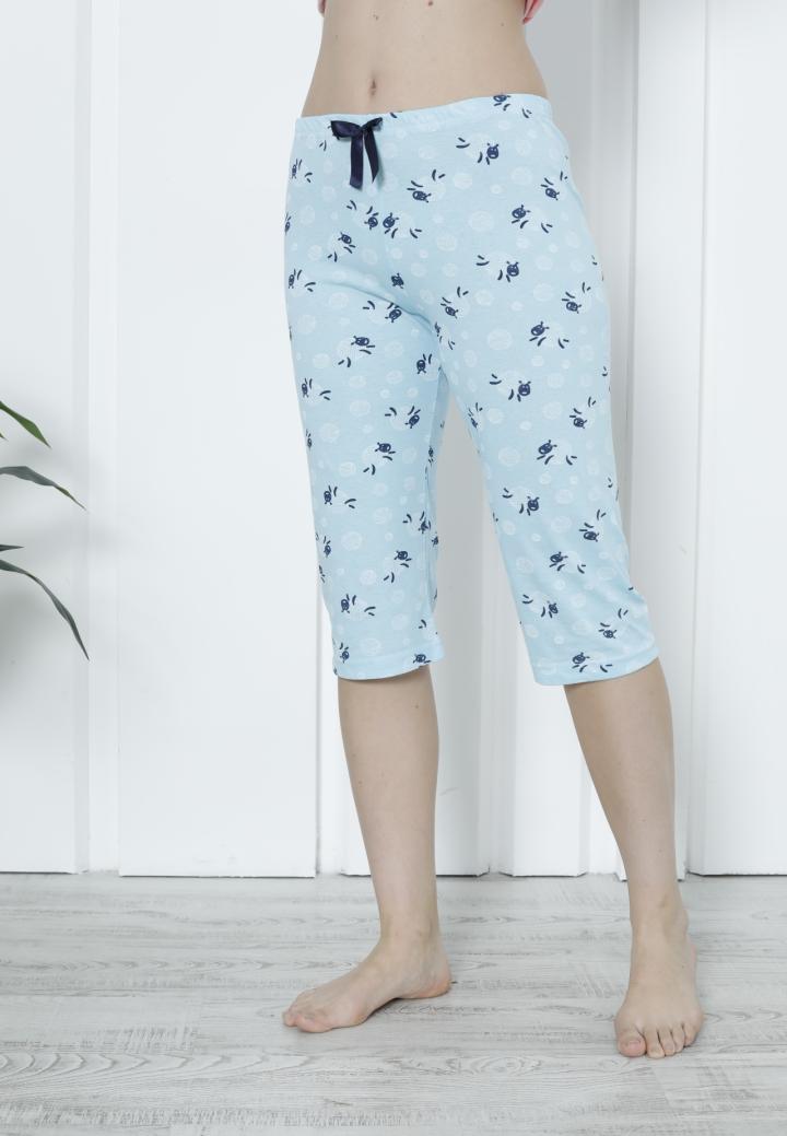 Pantaloni Pijama Damă Treisferturi cu Oițe