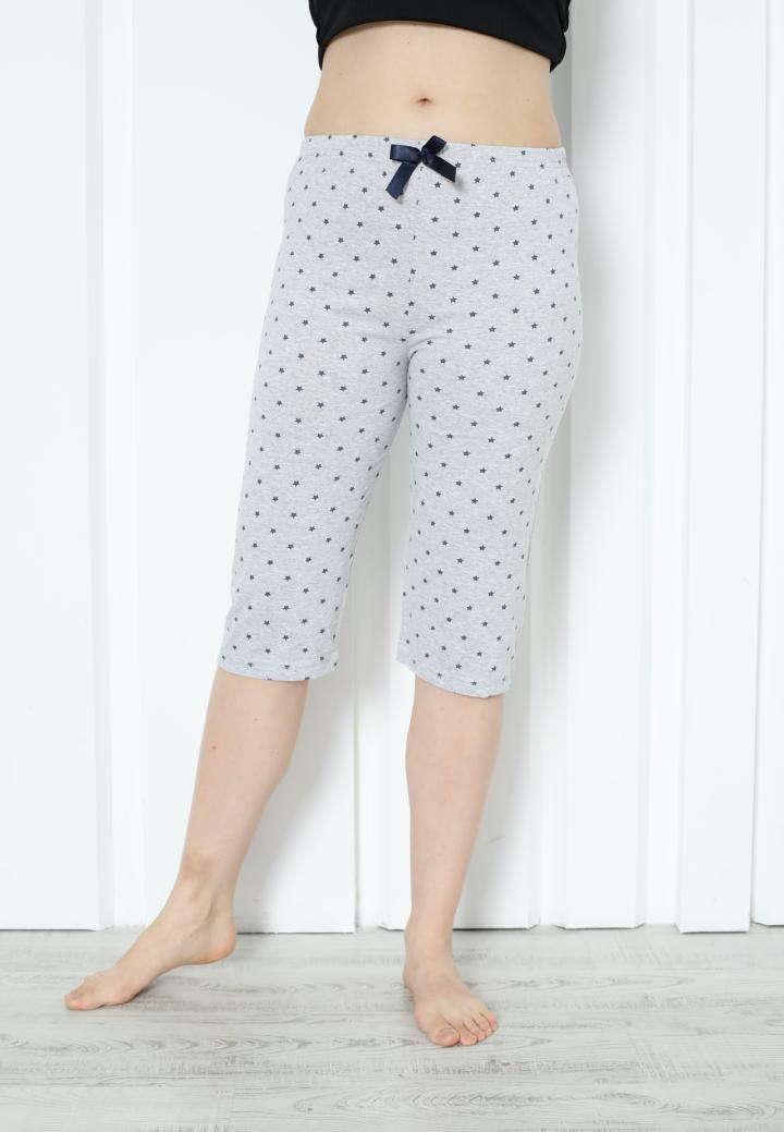 Pantaloni Pijama Damă Treisferturi cu Steluțe