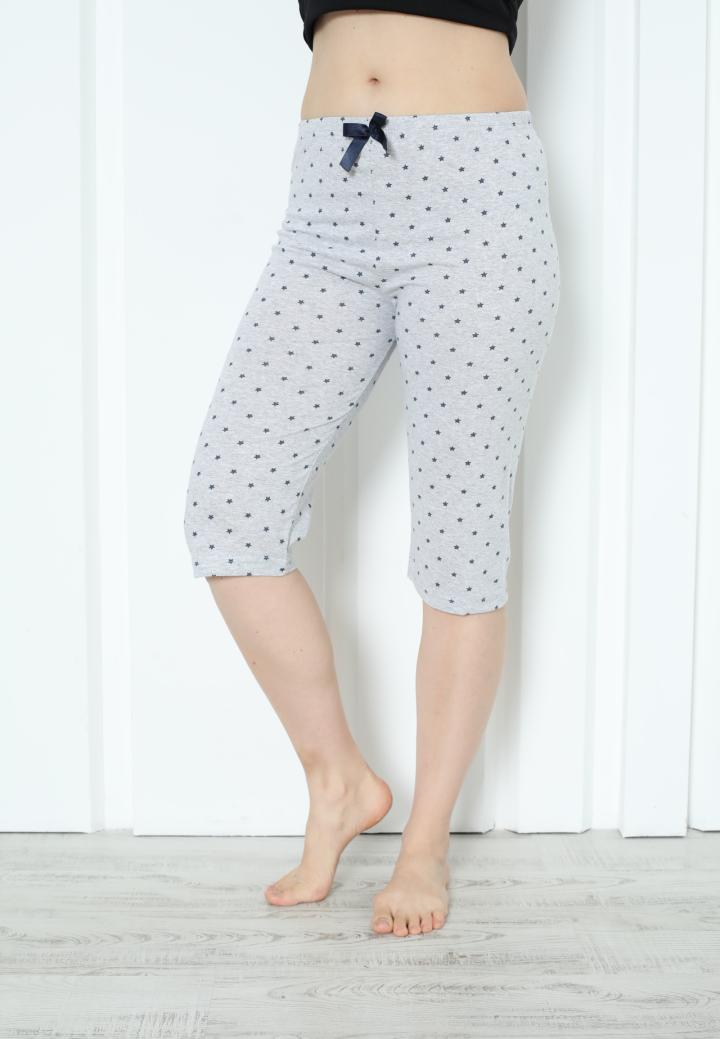 Pantaloni Pijama Damă Treisferturi cu Steluțe