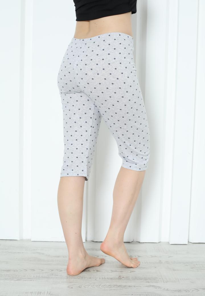 Pantaloni Pijama Damă Treisferturi cu Steluțe