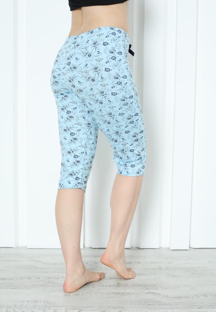 Pantaloni Pijama Damă Treisferturi cu Flori