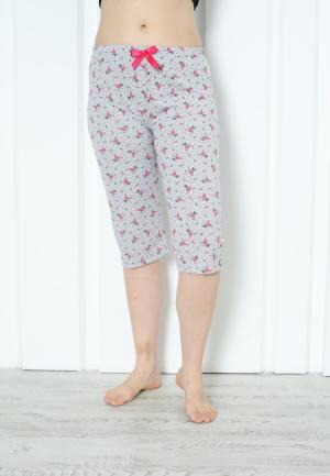 Pantaloni Pijama Damă Treisferturi cu Flori Roz Închis