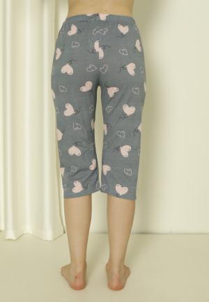 Pantaloni Pijama Damă Treisferturi cu Baloane și Inimoare