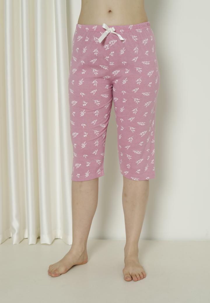 Pantaloni Pijama Damă Treisferturi cu Flori