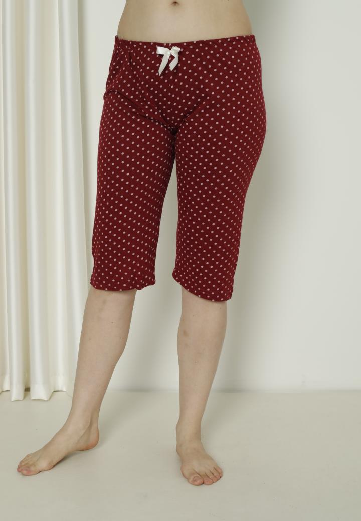 Pantaloni Pijama Damă Treisferturi cu Buline