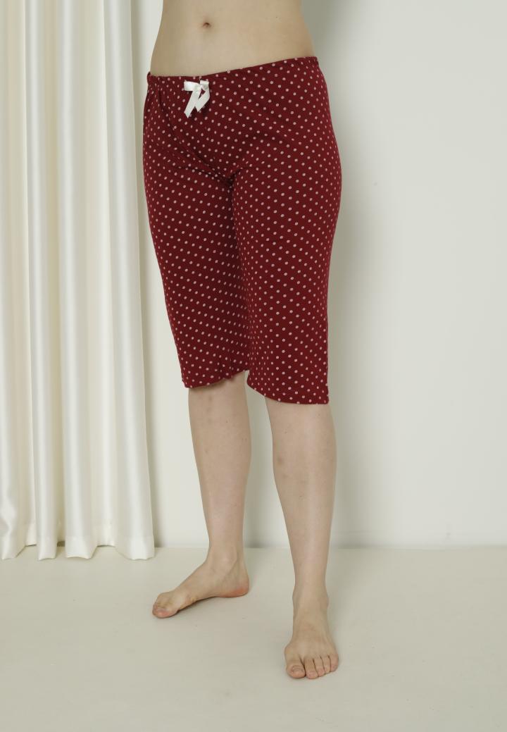 Pantaloni Pijama Damă Treisferturi cu Buline