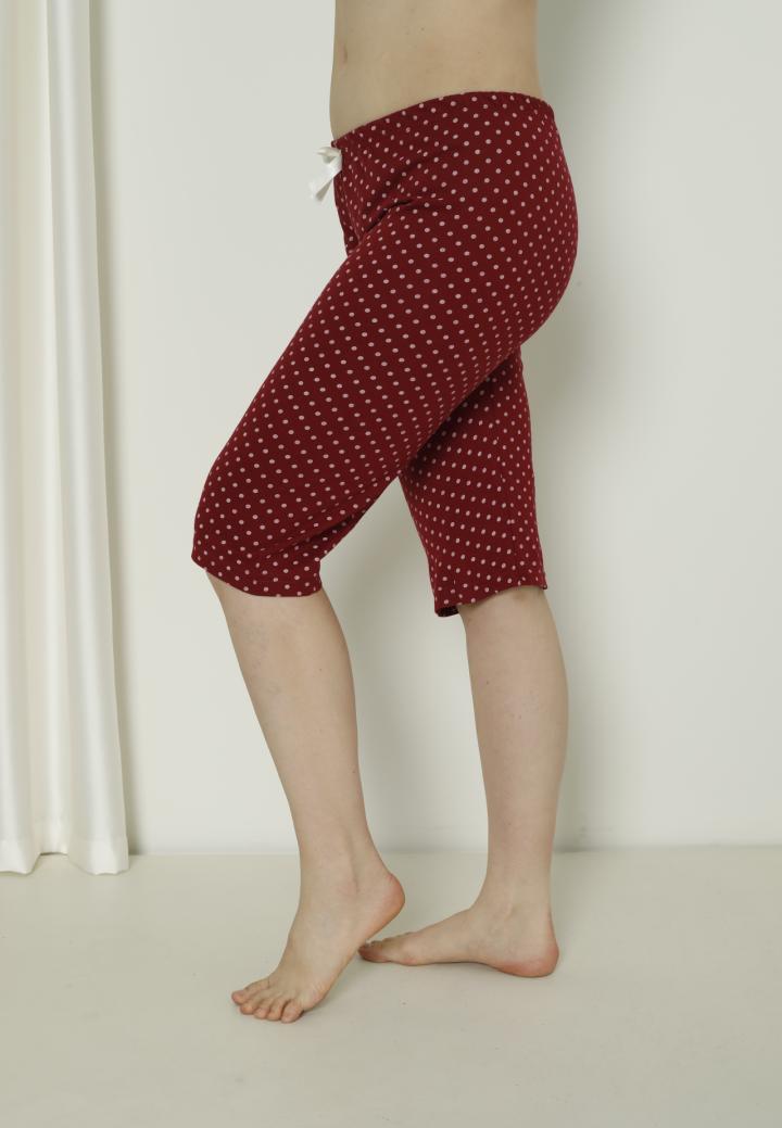 Pantaloni Pijama Damă Treisferturi cu Buline