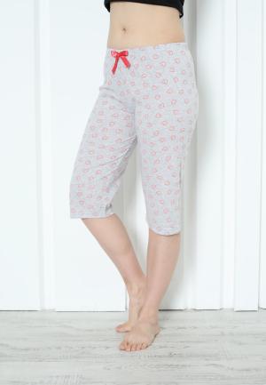 Pantaloni Pijama Damă Treisferturi cu inimioare
