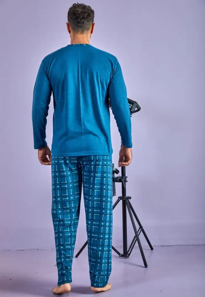 Pijama Bărbați Mâneci Lungi, Pantaloni Lungi