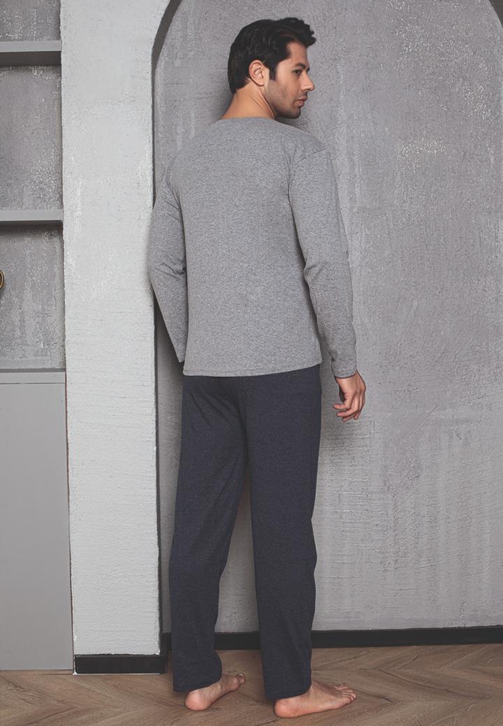 Pijama bărbat mânecă lungă, pantaloni lungi, California Trademark