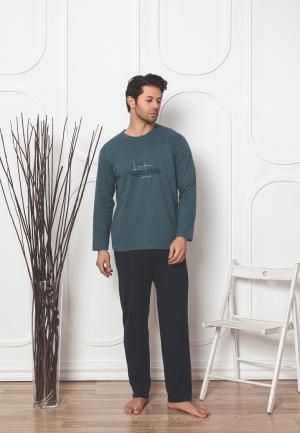Pijama Bărbați Mâneci Lungi, Pantaloni Lungi, London