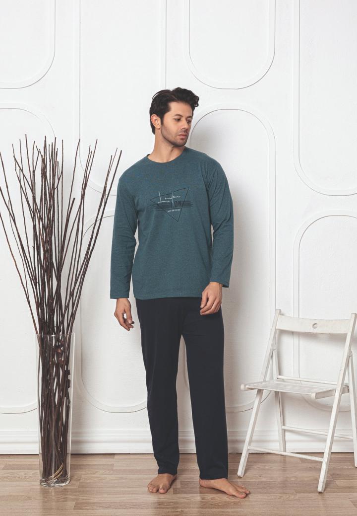 Pijama Bărbați Mâneci Lungi, Pantaloni Lungi, London