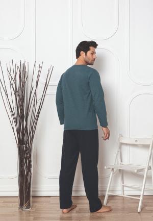 Pijama Bărbați Mâneci Lungi, Pantaloni Lungi, London