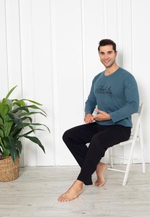 Pijama Bărbați Mâneci Lungi, Pantaloni Lungi, Absolute