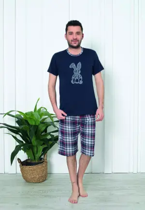 Pijamă Bărbați cu Mâneci Scurte și Pantaloni Scurți – Design Hop