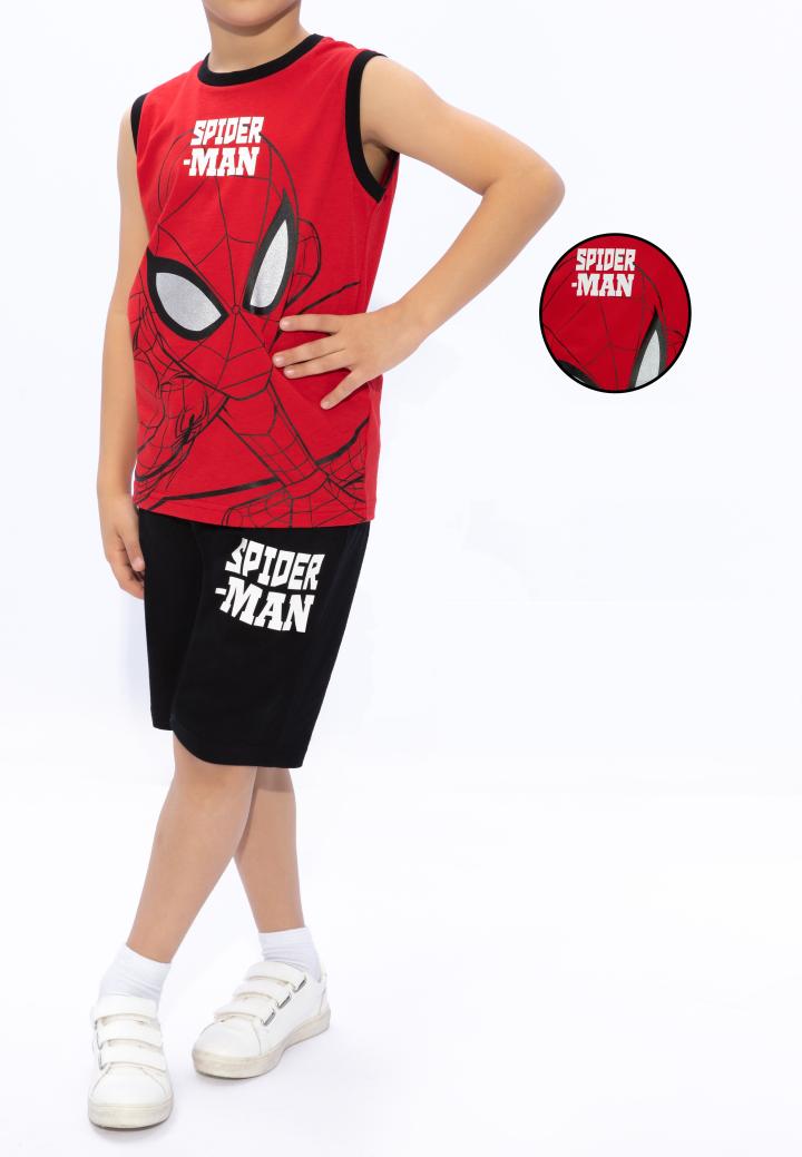 Pijama Băieți Spider-Man – Maiou cu Pantaloni Scurți Roșii și Negri