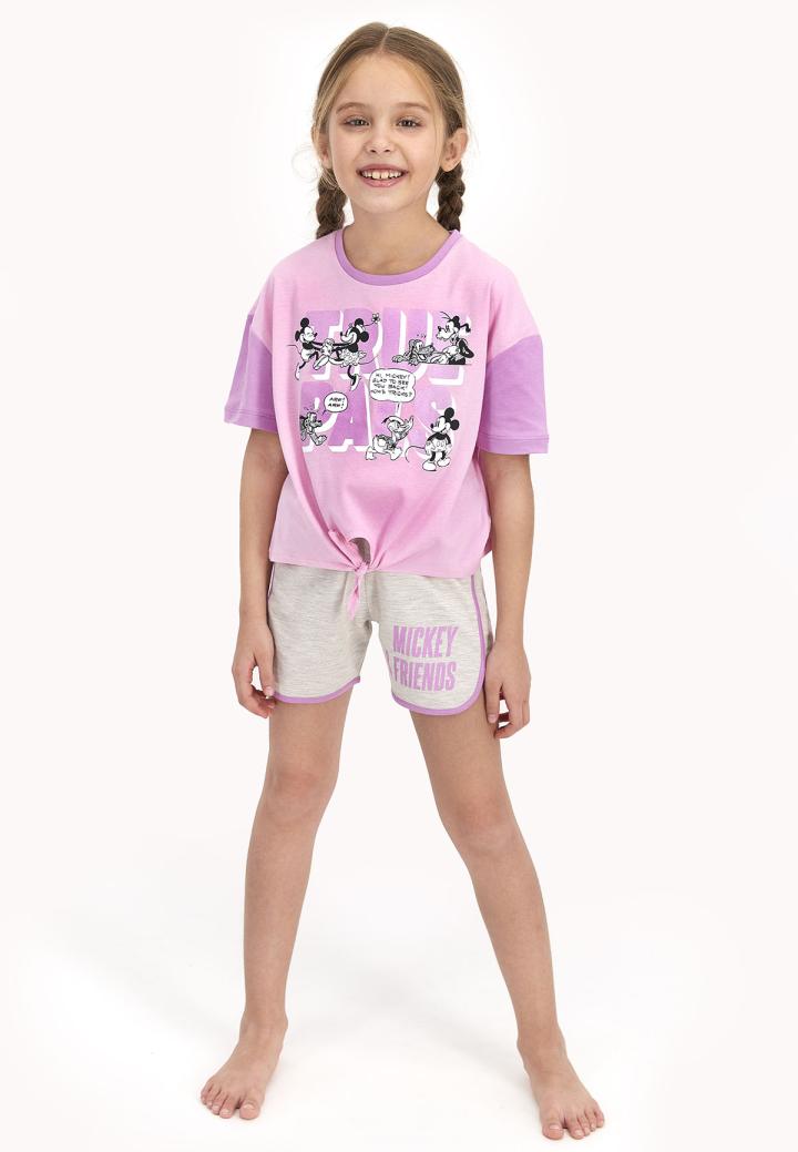 Pijama Fetiță Mickey – Tricou și Pantaloni Scurți