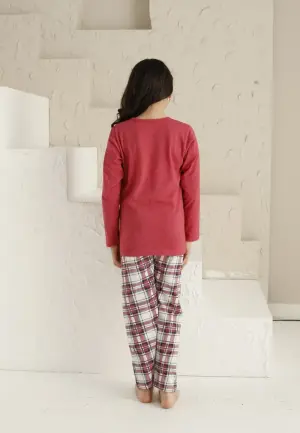 Pijama Fete Mânecă Lungă și Pantaloni Lungi, Roz – Distracție