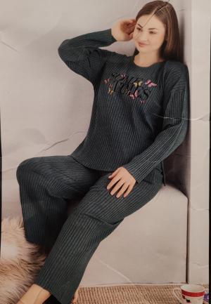 Pijama damă mărime mare plisată – culoare Negru