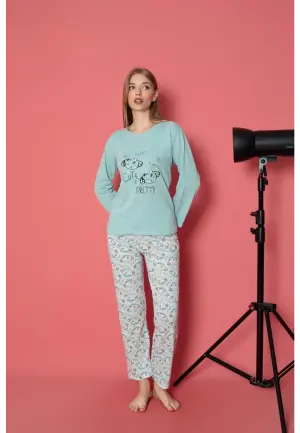 Pijama Dama Maneca Lunga si Pantaloni Lungi – Happy Cute Pretty