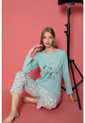 Pijama Dama Maneca Lunga si Pantaloni Lungi – Happy Cute Pretty