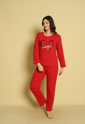 Pijama Dama Maneca Lunga și Pantaloni Lungi Happy